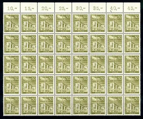 Berlin 150 w postfrisch 40er Bogenteil vom Oberrand #JE855