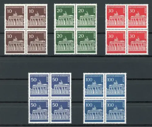 Berlin DS Brandenburger Tor 286-290 postfrisch 4er Blöcke #JE874