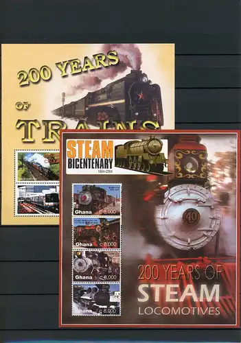 Ghana Kleinbogen 3733-3754, Block 469-472 postfrisch Eisenbahn #IM276