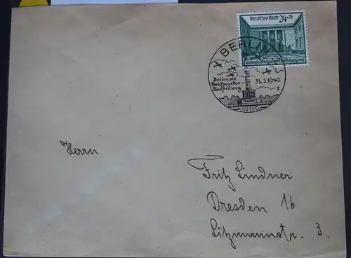 Deutsches Reich 743 auf Brief als Einzelfrankatur mit Sonderstempel #BB371