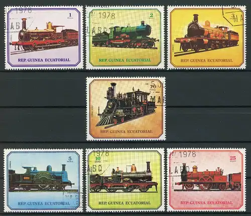 Äquatoria Guinea 1361-1367 gestempelt Eisenbahn #IX104