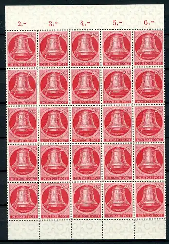 Berlin 25er Bogenteil 77 postfrisch Ober- + Unterrand #JE708