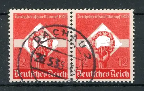 Deutsches Reich waag. Paar 572 y gestempelt geprüft Oechsner #JJ812