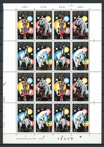 DDR ZD-Bogen 2364-2367 postfrisch WPD 2, breite Bogenränder #JE723