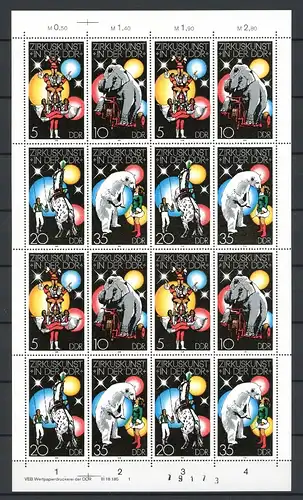 DDR ZD-Bogen 2364-2367 postfrisch WPD 1, schmaler Oberrand #JE720