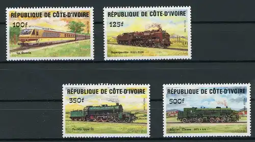 Elfenbeinküste 826-829 postfrisch Eisenbahn #IX085