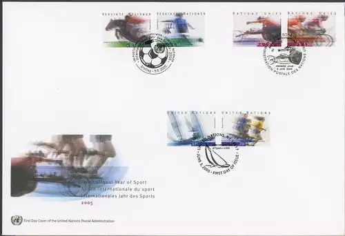 UNO Trio Brief 94 Jahr des Sports 2005 Ersttagesbrief/FDC #JE713