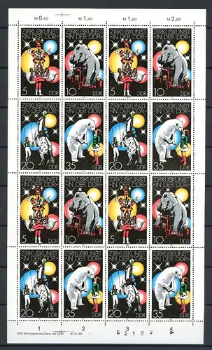 DDR ZD-Bogen 2364-2367 postfrisch WPD 1, schmaler Unterrand #JE721