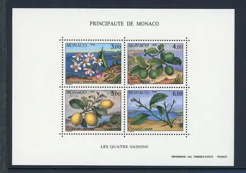 Monaco Block 49 postfrisch Natur #JJ945