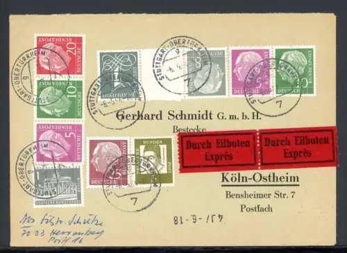 Bund WZ 15 b Y II geprüft Schlegel Mischfrankatur #JJ576