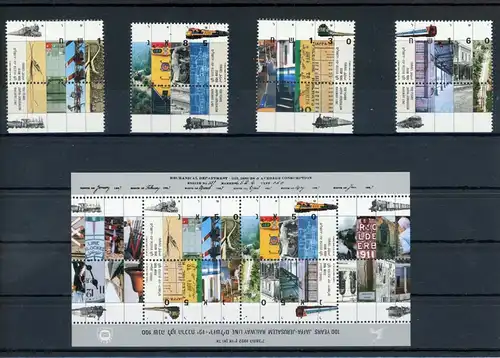 Israel 1226-1229, Block 46 postfrisch Eisenbahn #IX116