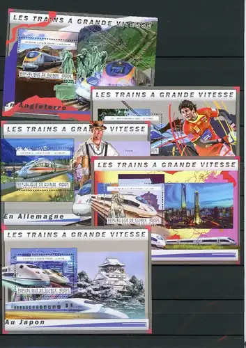 Guinea Kleinbogen 9019-9033, Block 2044-2048 postfrisch Eisenbahn #IM289