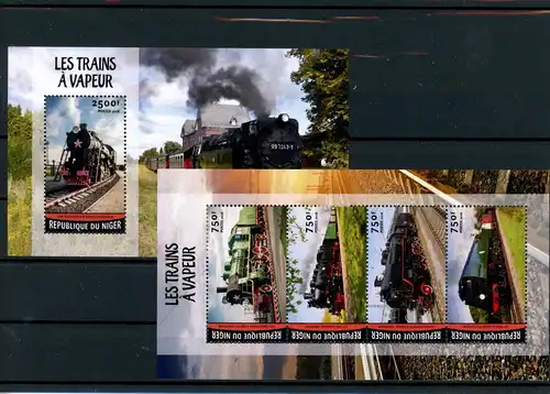Niger Kleinbogen 4187-4190, Block 542 postfrisch Eisenbahn #IX139