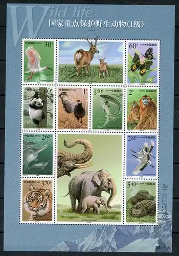 China Kleinbogen 3115-3124 postfrisch Tiere #IF154