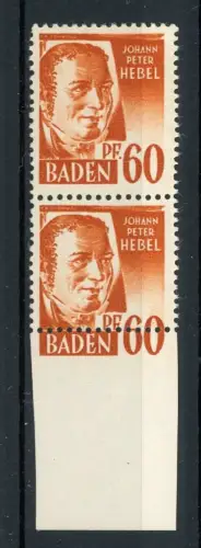 Fr. Zone Baden 10 postfrisch stark verzähnt #JJ843