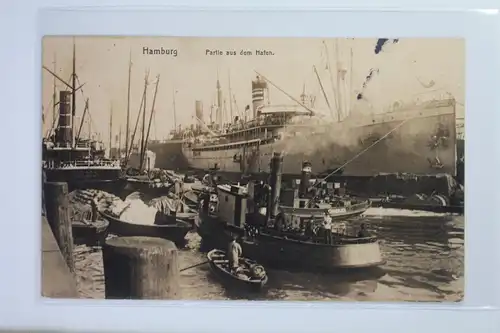 AK Hamburg Partie aus dem Hafen 1913 #PI960
