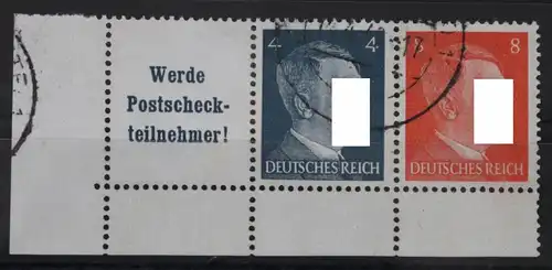 Deutsches Reich Zd W153 gestempelt Zusammendruck ungefaltet #VG640