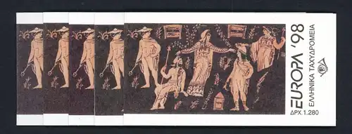 Griechenland 5 Markenheftchen MH 12 postfrisch CEPT 1998 #JJ861
