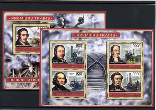 Zentralafr. Rep. Klb 3822-3825, Block 979 postfrisch Eisenbahn #IX209