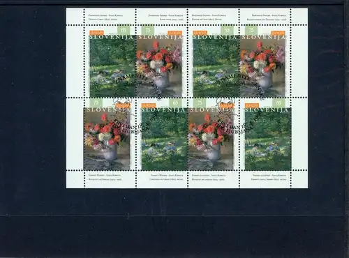 Slowenien Kleinbogen 142-143 gestempelt Kunst #JJ965