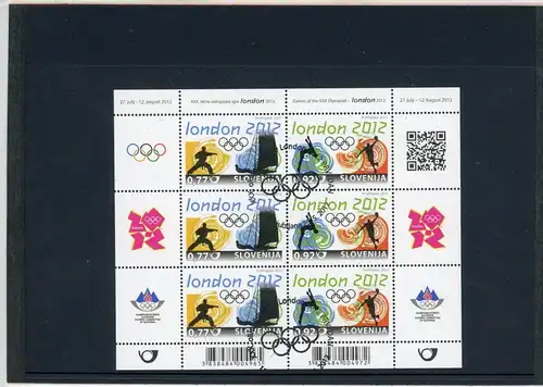 Slowenien Kleinbogen 960-61 gestempelt Olympia #JJ976