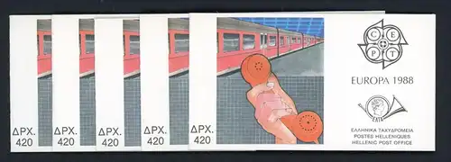 Griechenland 5 Markenheftchen MH 8 postfrisch CEPT 1988 #JJ859