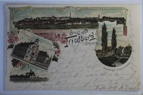 AK Friedberg Mehrbildkarte (Rathaus usw.) 1900 #PJ112