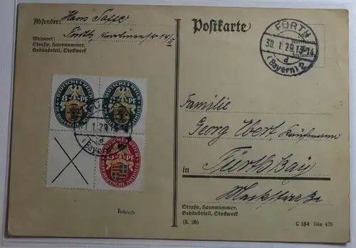 Deutsches Reich Zd W31 und 2x 426 auf Postkarte schön gestempelt #BB526