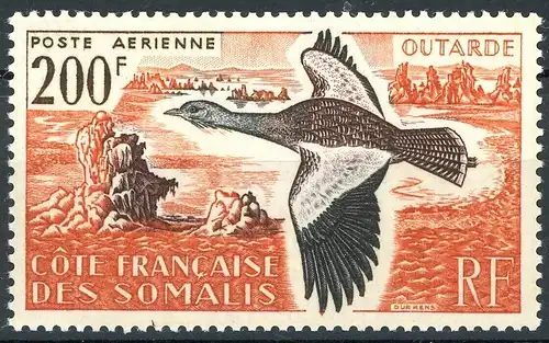 franz. Somaliküste 333 postfrisch Trappe, Vögel #JD337