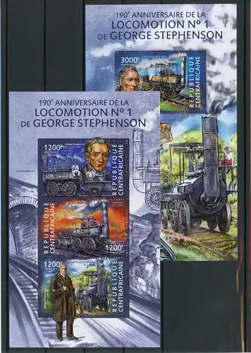 Zentralafr. Rep. Klb 5296-5298, Block 1274 postfrisch Eisenbahn #IX222