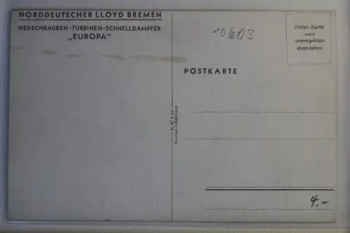 AK Deutschland Vierschrauben-Turbinen-Schnelldampfer "Europa" #PJ064