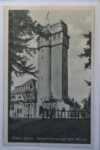 AK Baden-Baden Aussichtsturm auf dem Merkur 1931 #PJ073