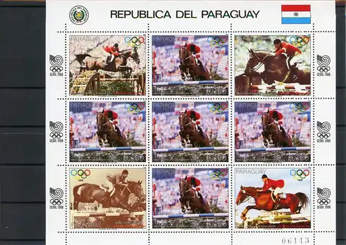 Paraguay Kleinbogen 4200 postfrisch Olympische Spiele #JJ983