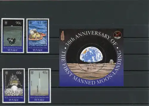 Tuvalu 832-835, Block 68 postfrisch Raumfahrt #G