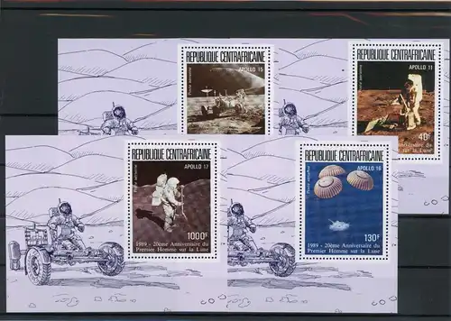 Zentralafr. Rep. Einzelblöcke 1377-1380 B postfrisch Raumfahrt #GE805