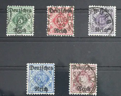Deutsches Reich Dienstmarken 52-56 gestempelt #VM206