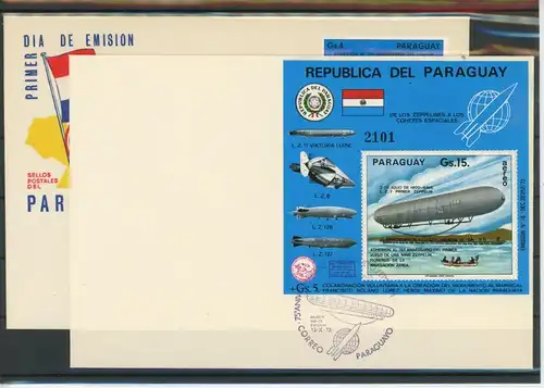 Paraguay 2714, Block 256 Zeppelin Ersttagesbrief/FDC #JK249