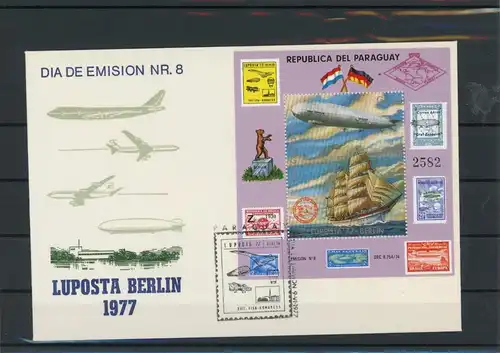 Paraguay Block 298 Zeppelin Ersttagesbrief/FDC #JK250