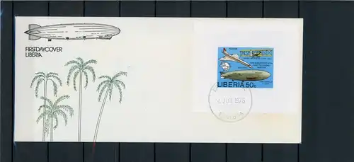 Liberia 1002 B Zeppelin Ersttagesbrief/FDC #JE757