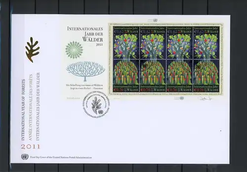 UNO Wien Kleinbogen 736-37 Wald Ersttagesbrief/FDC #JE763