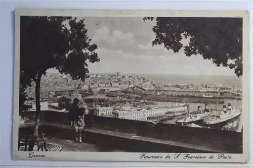 AK Genua Panorama da L. Franeesco da Paola 1934 #PJ193