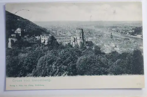 AK Heidelberg a. Neckar Ortsansicht mit Schloss 1901 #PJ218
