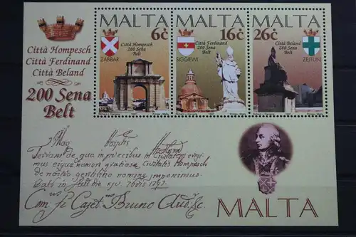 Malta Block 15 mit 1005-1007 postfrisch #VN592