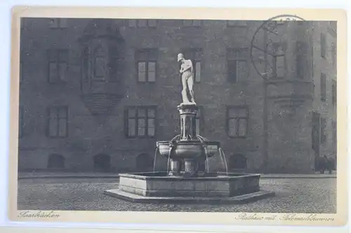 AK Saarbrücken Rathaus mit Telemachbrunnen #PJ285