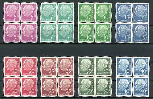 Bund 4er Blöcke Heuss lumogen 179 ff postfrisch #GJ242