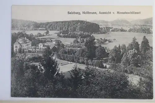 AK Salzburg Hellbrunn, Aussicht v. Monatsschlössel #PJ286