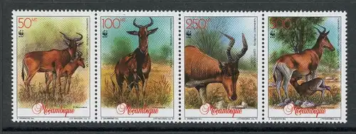 Mosambik 4er Streifen 1231-1234 postfrisch Tiere #JK441