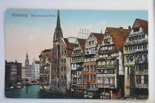 AK Hamburg Deichstrassen-Fleet 1922 #PJ349
