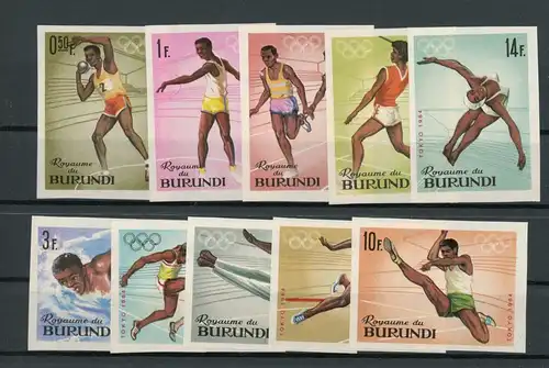 Burundi 125-134 B postfrisch Olympia #JK486