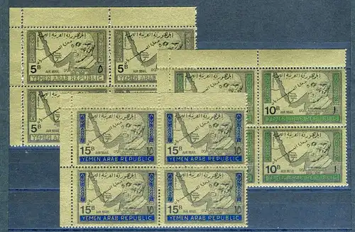 Jemen arab. Republik 4er Blöcke 734-36 postfrisch Adenauer #JK313